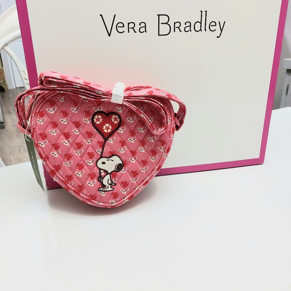Vera Bradley Peanuts Snoopy Verona Heart 💕 Crossbody NWT